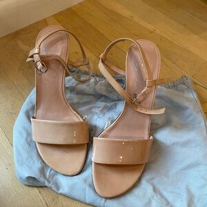 Stuart Weitzman, putty/light salmon, 3.5 lucite heeled shoes